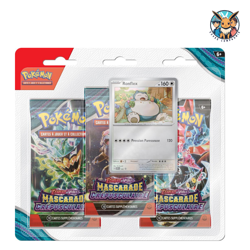 Tripack Ronflex Mascarade Crépusculaire EV06 - Pokemon