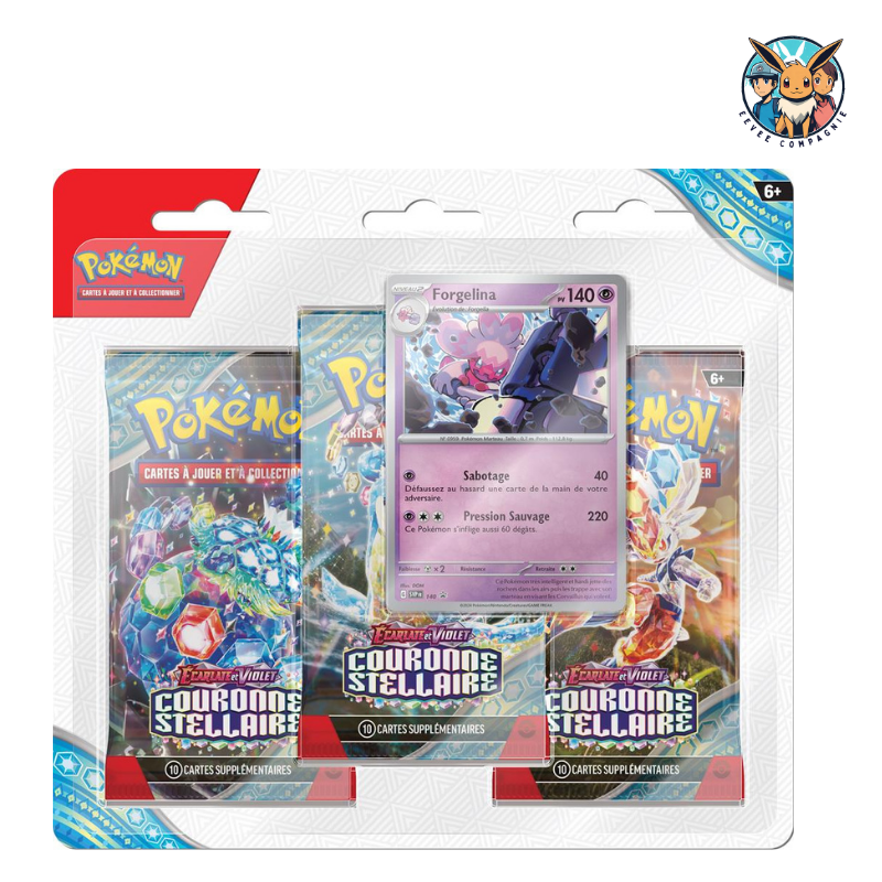 Tripack Couronne Stellaire EV07 Forgelina - Pokemon